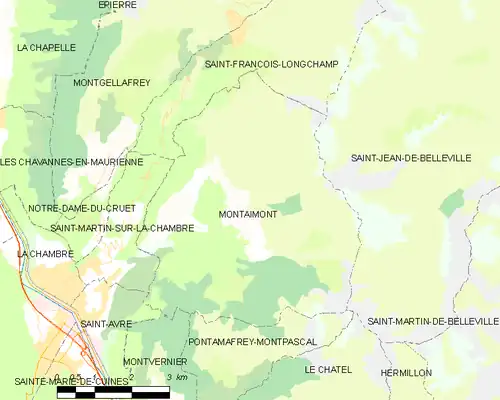 Detailkaart van de gemeente