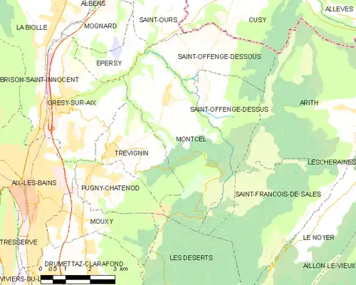 Detailkaart van de gemeente