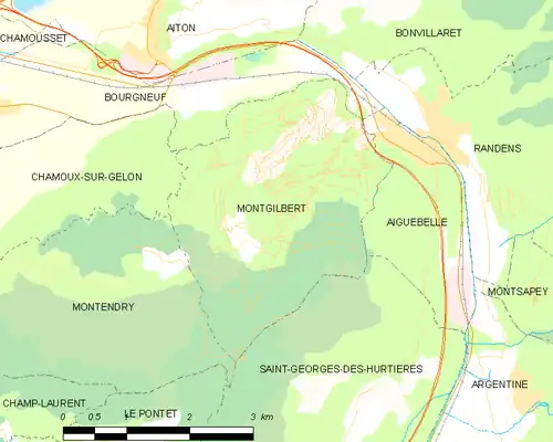 Detailkaart van de gemeente