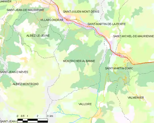 Detailkaart van de gemeente