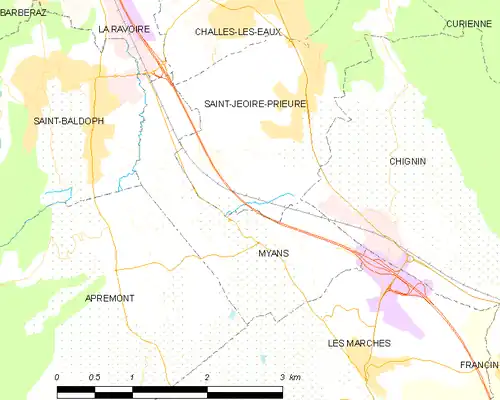 Detailkaart van de gemeente