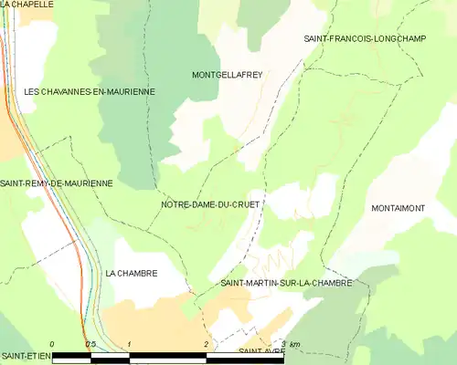 Detailkaart van de gemeente