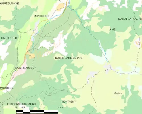 Detailkaart van de gemeente