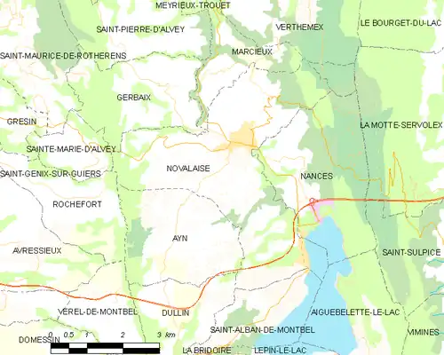 Detailkaart van de gemeente