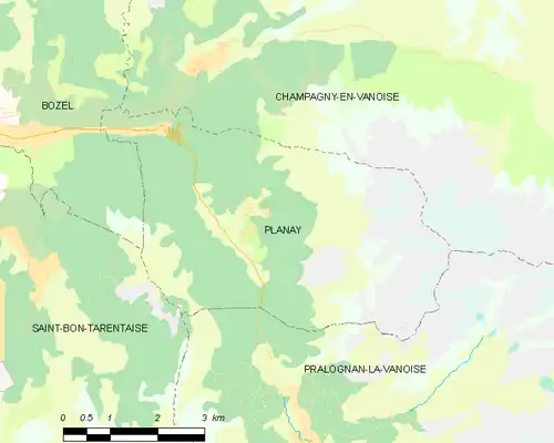 Detailkaart van de gemeente