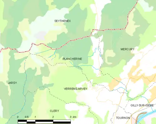 Detailkaart van de gemeente