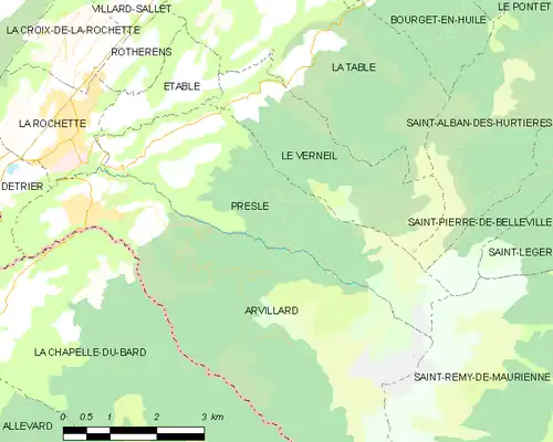 Detailkaart van de gemeente