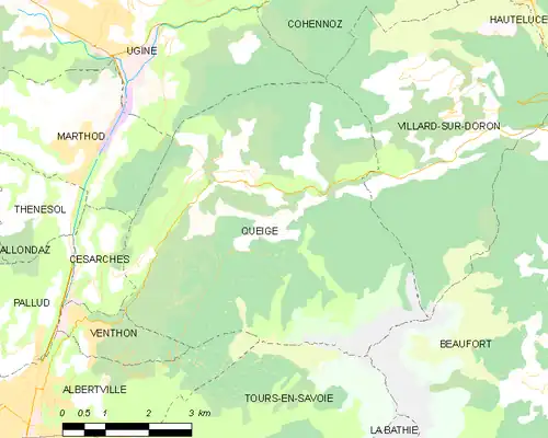 Detailkaart van de gemeente