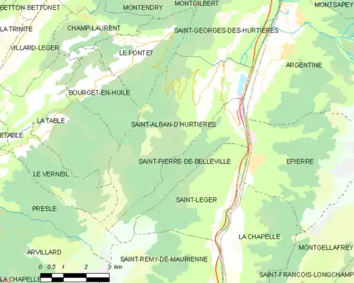 Detailkaart van de gemeente