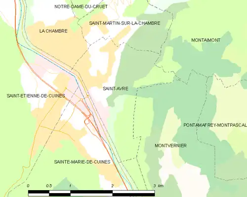 Detailkaart van de gemeente