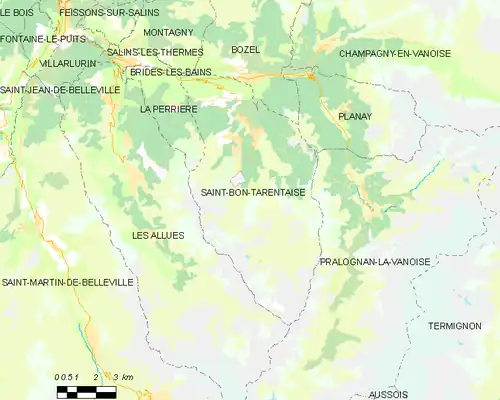 Detailkaart van de gemeente