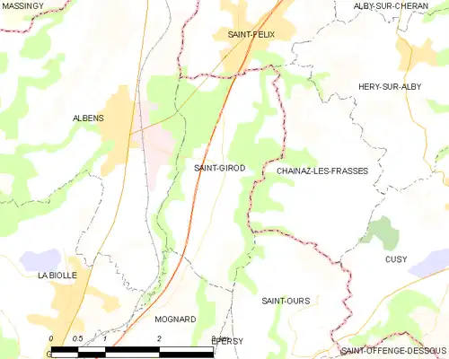 Detailkaart van de gemeente