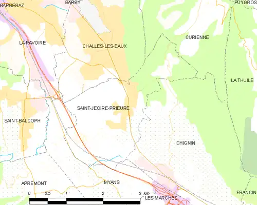Detailkaart van de gemeente