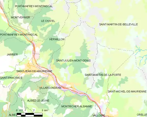 Detailkaart van de gemeente