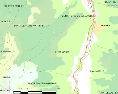 Detailkaart van de gemeente