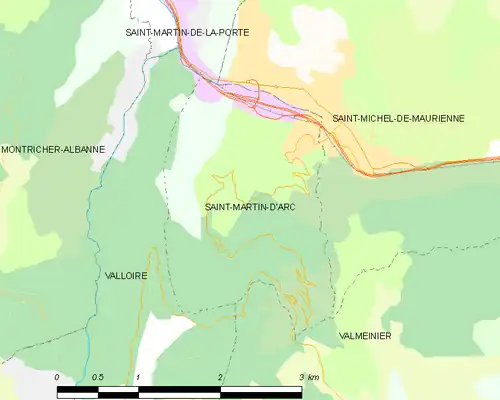 Detailkaart van de gemeente