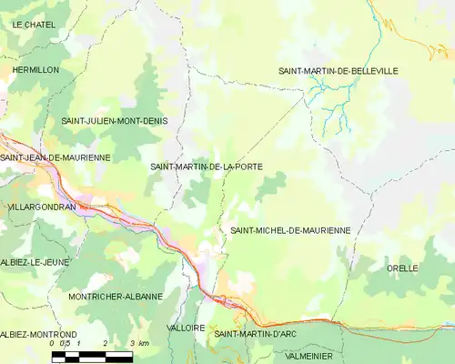 Detailkaart van de gemeente