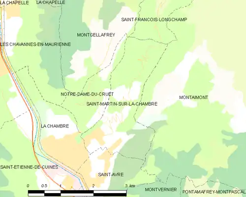 Detailkaart van de gemeente