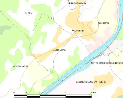 Detailkaart van de gemeente