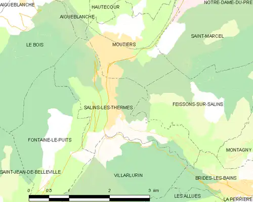 Detailkaart van de gemeente