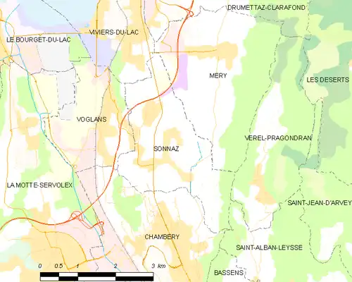 Detailkaart van de gemeente