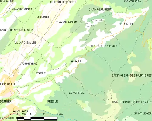 Detailkaart van de gemeente