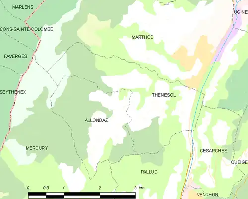 Detailkaart van de gemeente