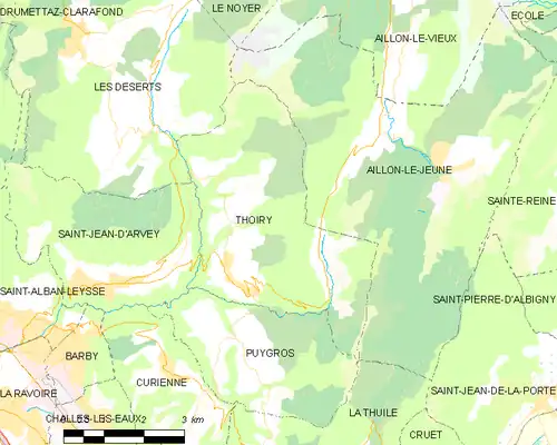 Detailkaart van de gemeente