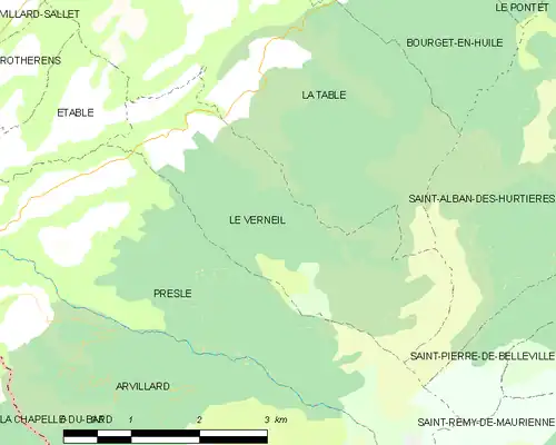 Detailkaart van de gemeente