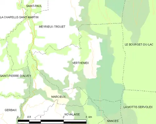 Detailkaart van de gemeente