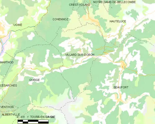 Detailkaart van de gemeente