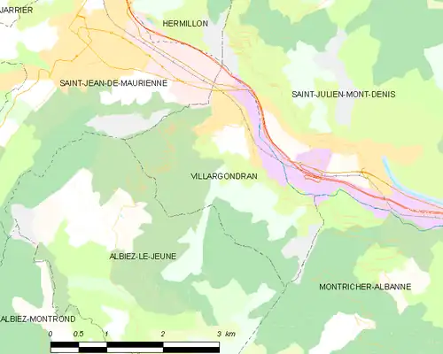 Detailkaart van de gemeente