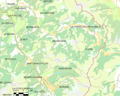 Detailkaart van de gemeente