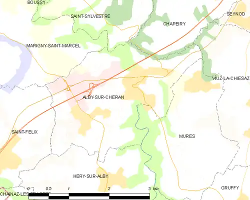 Detailkaart van de gemeente