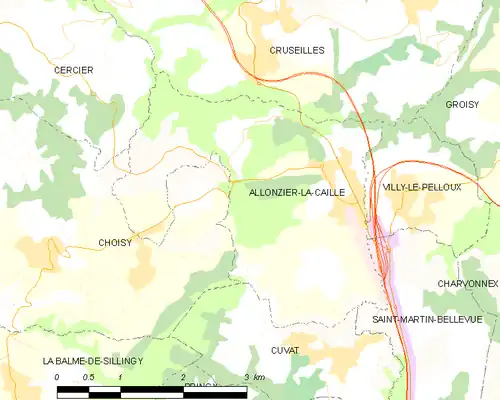 Detailkaart van de gemeente