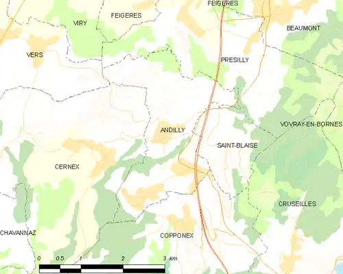 Detailkaart van de gemeente
