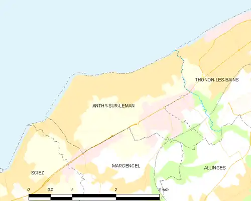 Detailkaart van de gemeente