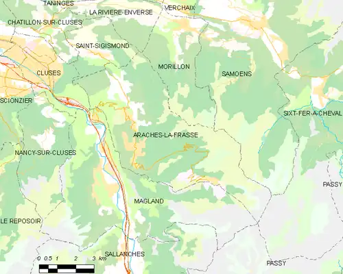 Detailkaart van de gemeente