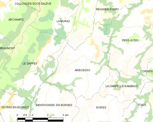 Detailkaart van de gemeente