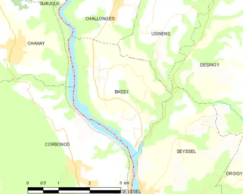 Detailkaart van de gemeente