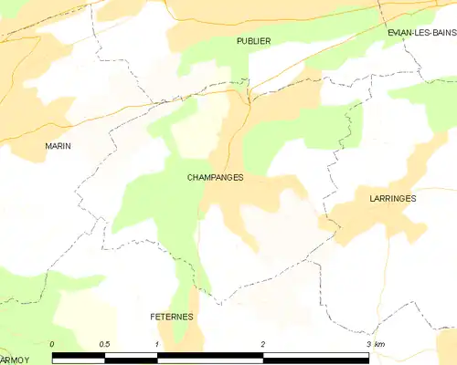 Detailkaart van de gemeente