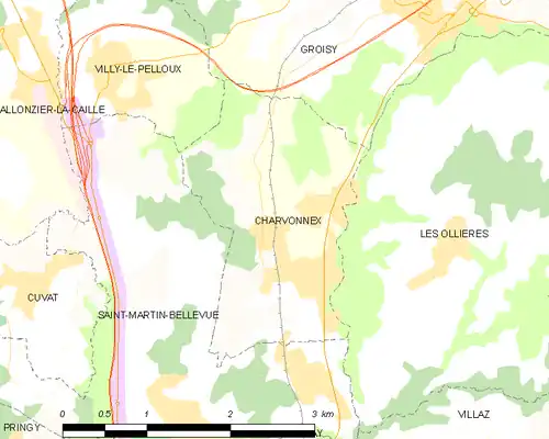 Detailkaart van de gemeente