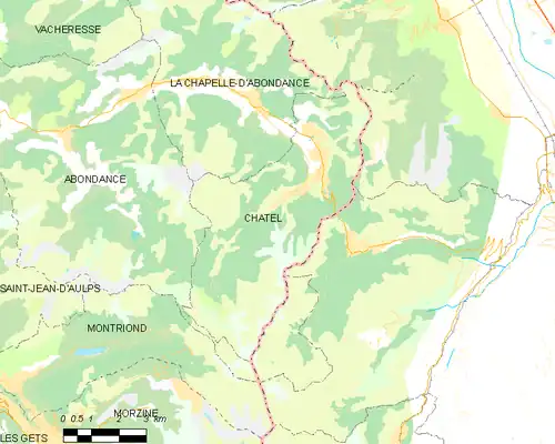 Detailkaart van de gemeente