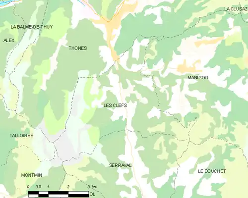 Detailkaart van de gemeente