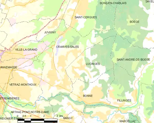 Detailkaart van de gemeente