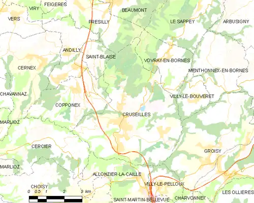 Detailkaart van de gemeente