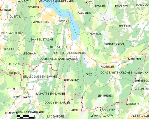 Detailkaart van de gemeente