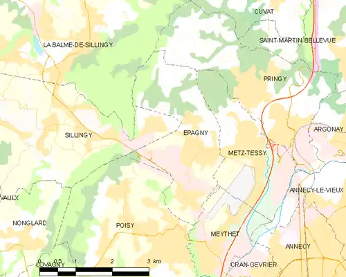 Detailkaart van de gemeente