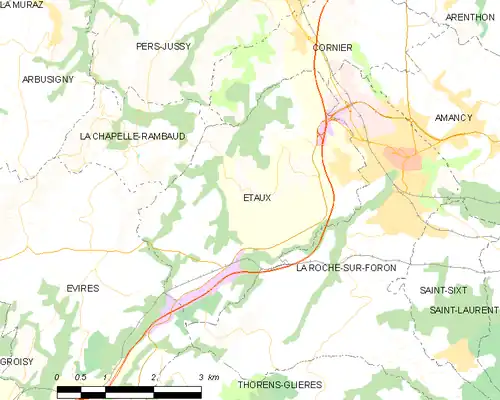 Detailkaart van de gemeente