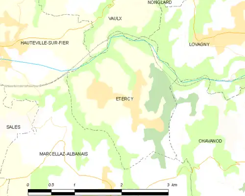 Detailkaart van de gemeente